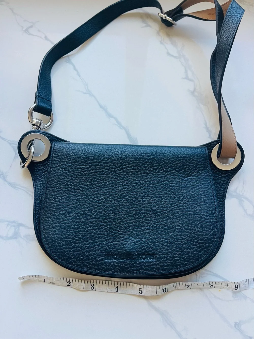 Michael Kors Pebbled Leather Fanny pack / belt bag with Silver Rings